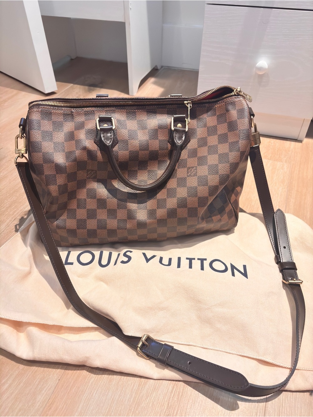 Louis Vuitton Damier Ebene Speedy Bandouliere 35